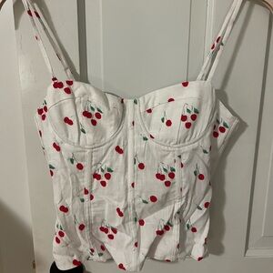 Corset Top with Cherry detailing on it